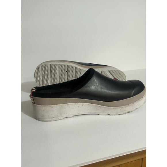 HUNTER Play Speckled Sole Clog Women's Sz 10 Black Steel Preppy Waterproof - Picture 9 of 10